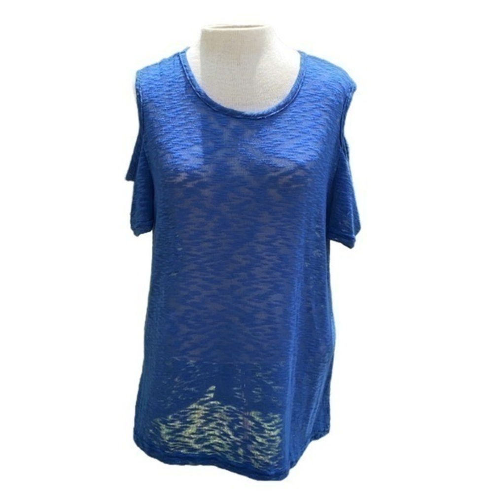 Jon & Anna blue blouse cold shoulder large
